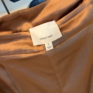 Gold metallic loose satin pants